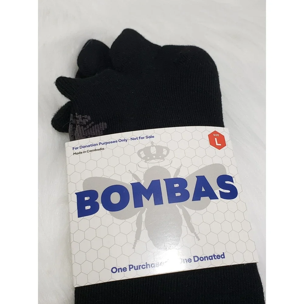 NEW Bombas Men's Ankle Sock - SIZE LARGE BLACK LOT SET 2 PAIR